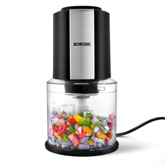 Borosil Chef Delite 300W Electric Chopper - Twin Blade, 600ml Bowl