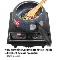 Hawkins Ceramic Nonstick Pressure Cooker, Induction Inner Lid Cooker