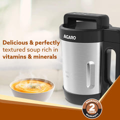 AGARO Elite Soup Maker, 1 Litre Capacity with 6 Preset Functions & Automatic Blending