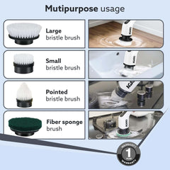 AGARO Royal Electric Spin Scrubber, 400RPM, 8 Brush Heads, 90-Min Battery Life, Adjustable Speeds & Sizes