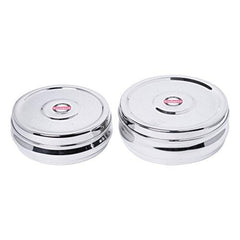 Embassy Bulging Puri Box/Container - Set of 2 (Size 3 & 4, 600 & 800 ml), Stainless Steel