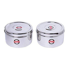 Embassy Deep Puri Box / Container - Pack of 2 (Size 7, 500 ml each), Stainless Steel