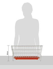 Embassy Dish Draining Basket/Kuda with Drip Tray, Rectangle, 53x42x25 cms (LxBxH), Size - Small