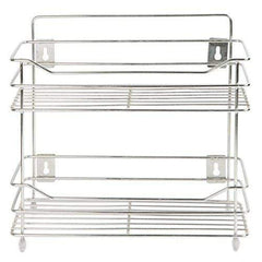 Embassy Multipurpose Storage Shelf / Spice Rack, Double (2-Tier), 38x15x34 cms (LxBxH), Stainless Steel (For Kitchen, Bathroom etc.)