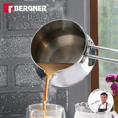 Bergner Essentials Balaji Tri-Ply Stainless Steel Coffee/Milk Warmer Pot, Induction Friendly, 5-Year Warranty