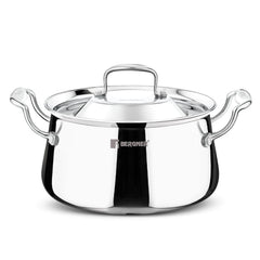 Bergner Argent Samsara Triply Stainless Steel Biryani Handi with Lid - Induction Compatible Cookware