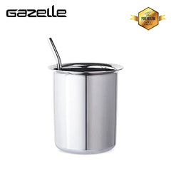 GAZELLE - Stainless Steel Glass with Straw for Kids | Sipper Glass with Straw 90s Kids' Favourite Cup | Steel Glass for Kids Water Milk Juice | Steel Sipper Straw Tumbler for Kids 250ml