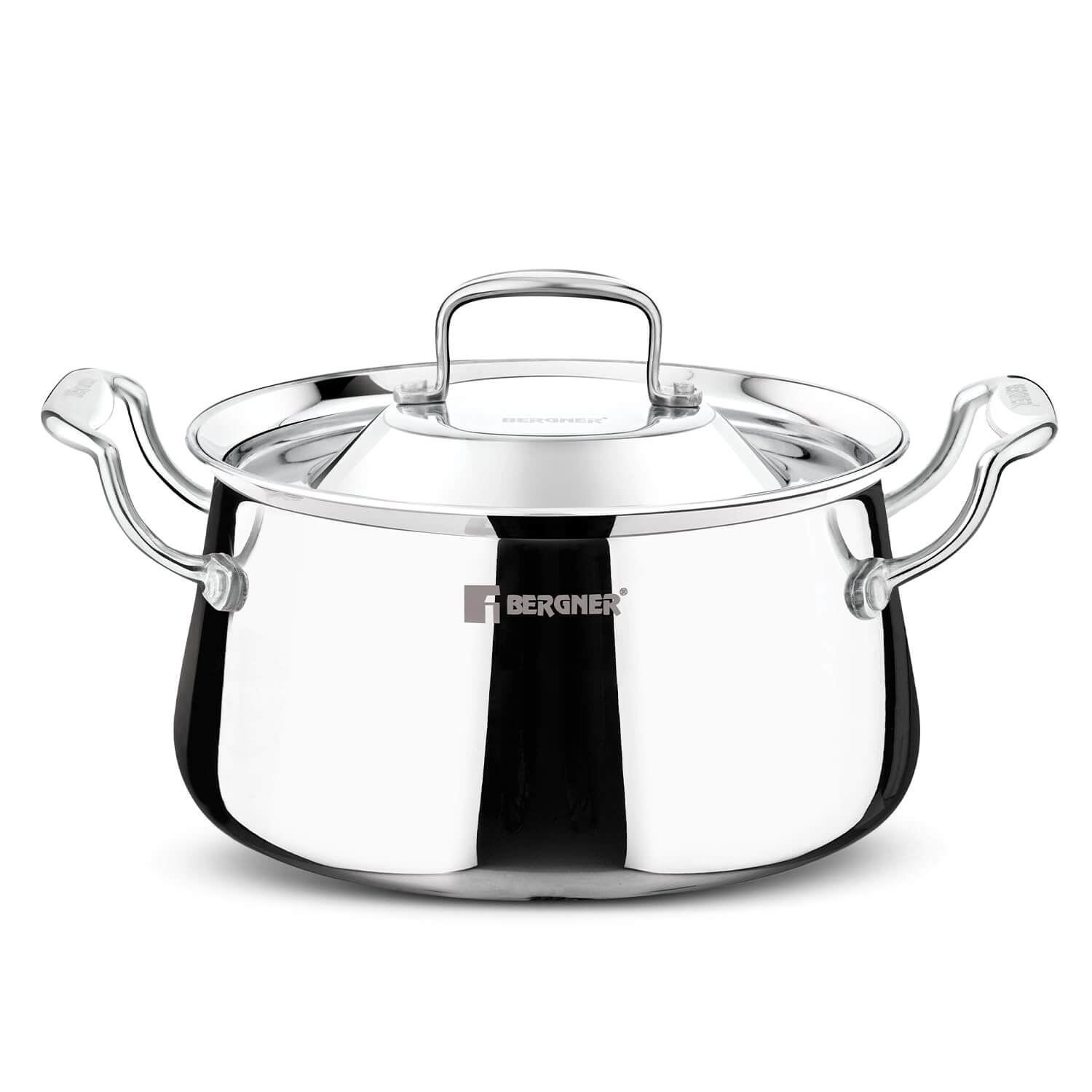 Bergner Argent Samsara Triply Stainless Steel Biryani Handi with Lid - Induction Compatible Cookware