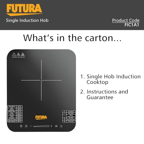 Hawkins Futura Single Induction Hob 2000W | 20 Power Settings | FIC1A1