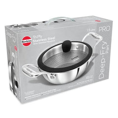 Hawkins Pro 1.5L Nonstick Triply Kadhai with Stainless Steel Handles & Glass Lid  PSNK15G
