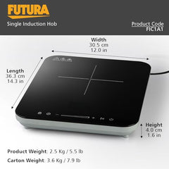 Hawkins Futura Single Induction Hob 2000W | 20 Power Settings | FIC1A1