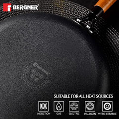 BERGNER Odin 28 cm Cast Iron Dosa Tawa with Wooden Handle