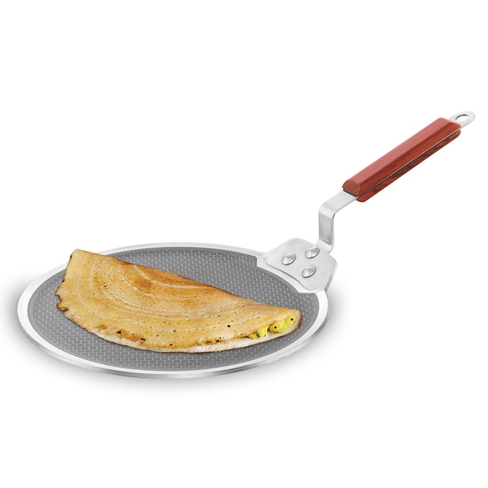 Hawkins 30cm Triply Nonstick Dosa Tava with Rosewood Handle - NSDT30 Induction Compatible