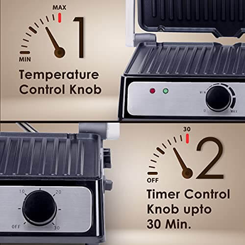 AGARO Grand 2000W Super Jumbo Sandwich Maker with Non-Stick Grill Plates