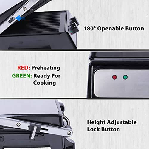 AGARO Grand 2000W Super Jumbo Sandwich Maker with Non-Stick Grill Plates
