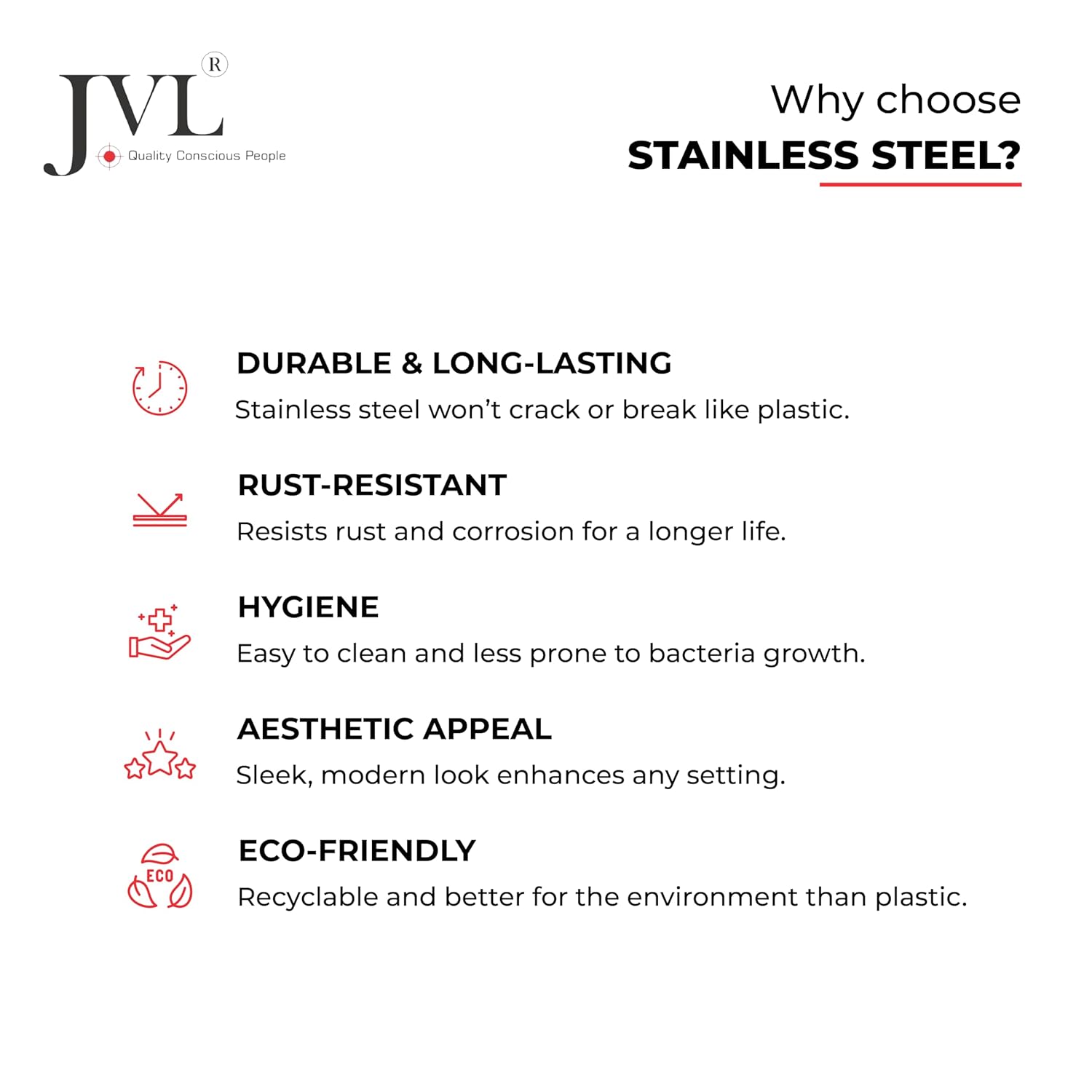 JVL Classicware Stainless Steel Insulated Hot Lunch Jar | Double-Wall | Leak-Proof | Spoon & Carry Bag