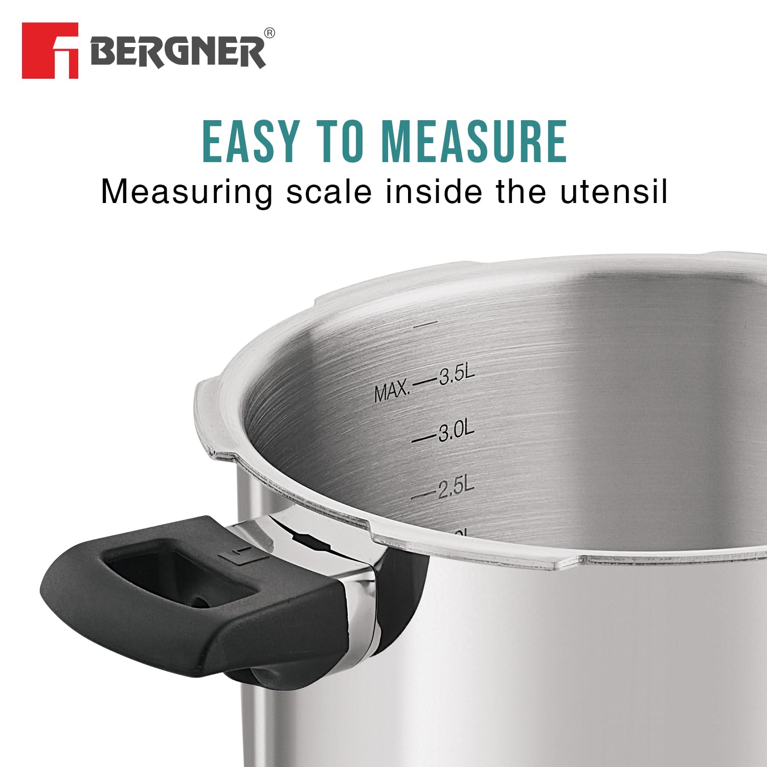 Bergner Tri-Max TriPly Pressure Cooker Combo 5L+3L with 20cm Steamer