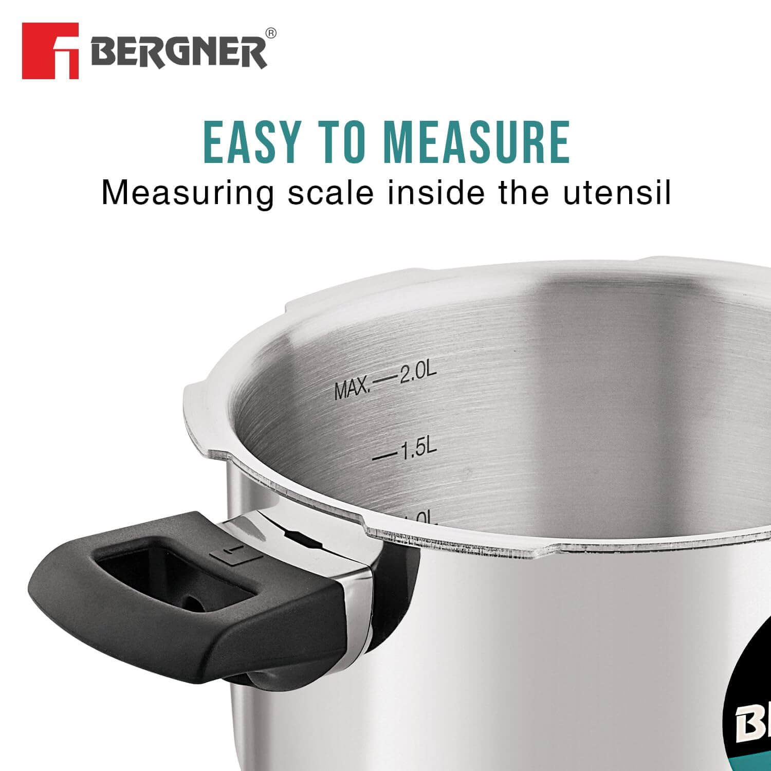 Bergner Trimax Tri-Ply Stainless Steel Pressure Cooker Combo - 2L & 3L with Glass Lid, Induction Ready