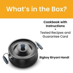Hawkins Futura 8L BigBoy Biryani Handi Hard Anodised Pot with Lid Black ABH8