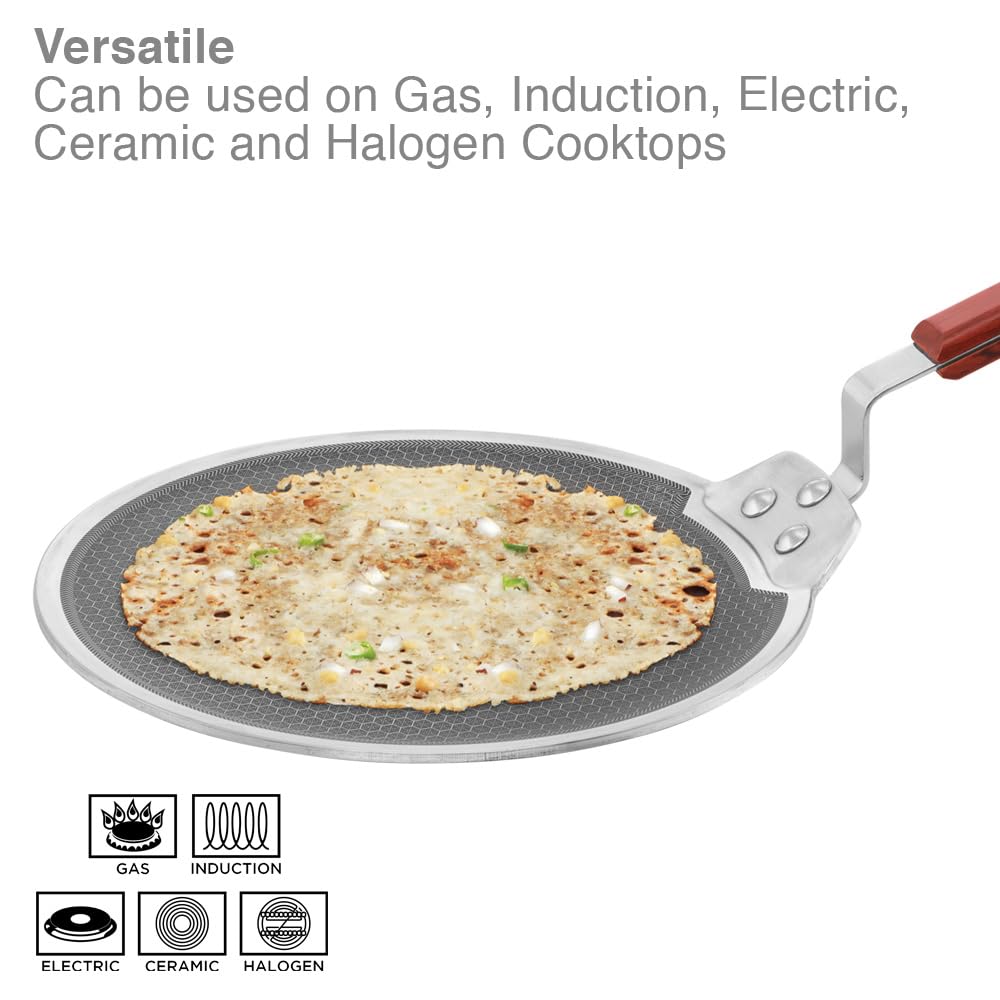 Hawkins 30cm Triply Nonstick Dosa Tava with Rosewood Handle - NSDT30 Induction Compatible
