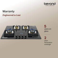 Beyond Dorado 4 Burner Smart Hobtop | Digital Timer | FFD | Auto Ignition