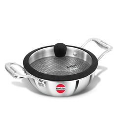 Hawkins Pro 1.5L Nonstick Triply Kadhai with Stainless Steel Handles & Glass Lid  PSNK15G