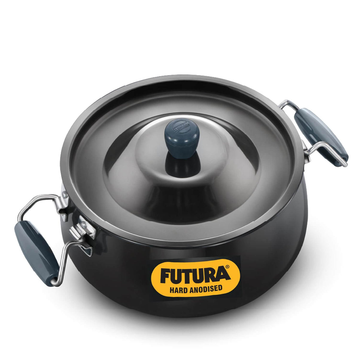 Hawkins Futura 8L BigBoy Biryani Handi Hard Anodised Pot with Lid Black ABH8