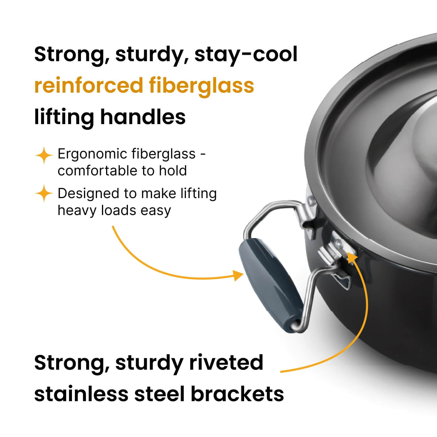 Hawkins Futura 8L BigBoy Biryani Handi Hard Anodised Pot with Lid Black ABH8