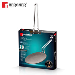 Bergner Argent Samsara 26cm Triply Stainless Steel Roti Tawa - Premium Non-Stick Coating, Induction Compatible