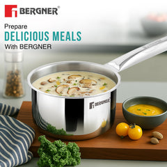 Bergner Tripro Triply Stainless Steel 3-Piece Cookware Set with Tope & Teapan for Induction