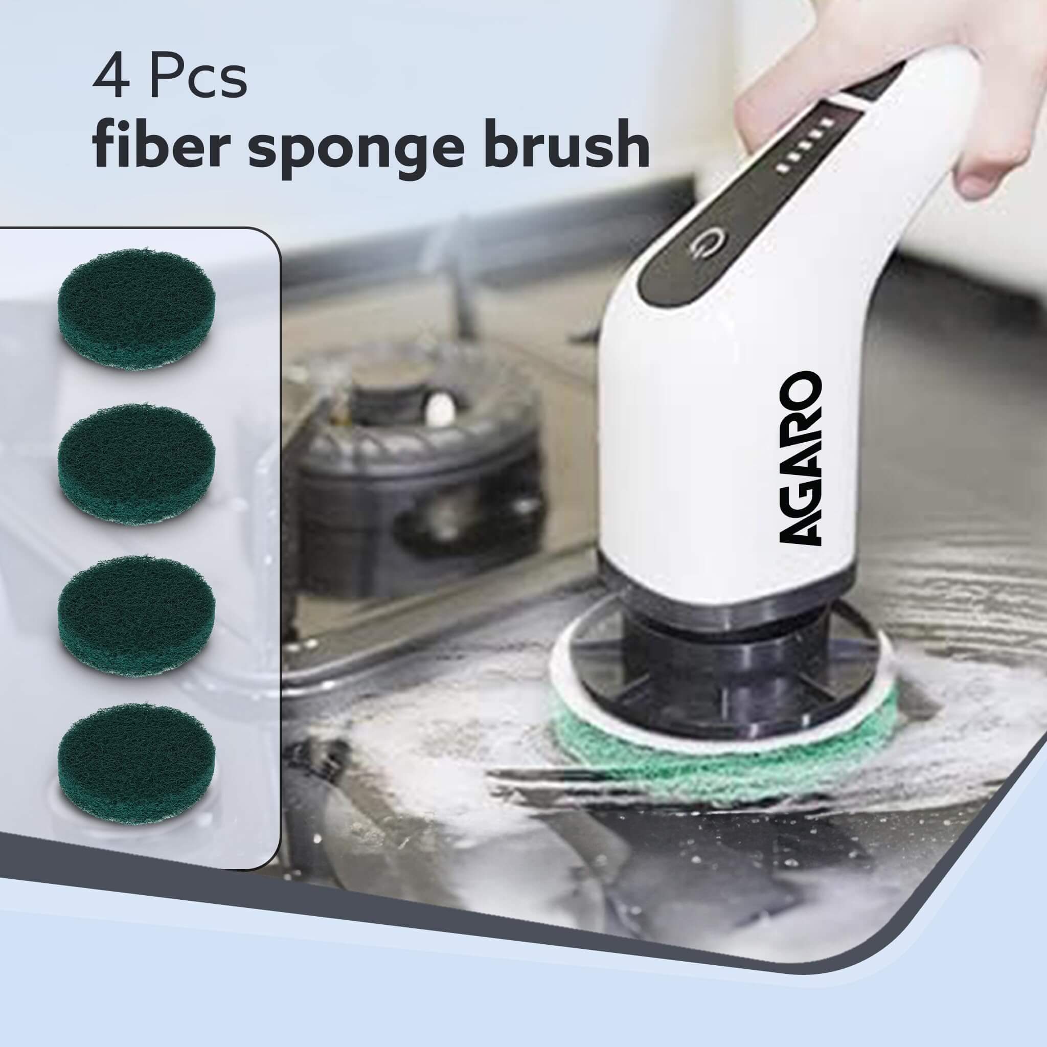 AGARO Replacement Brush Kit 10 in 1 - Compatible with AGARO Royal Electric Spin Scrubber 34117 Model Only