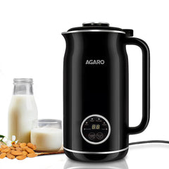 AGARO Regency Nut Milk Maker, Vegan Milk Machine, Stainless Steel, 600ml, Black