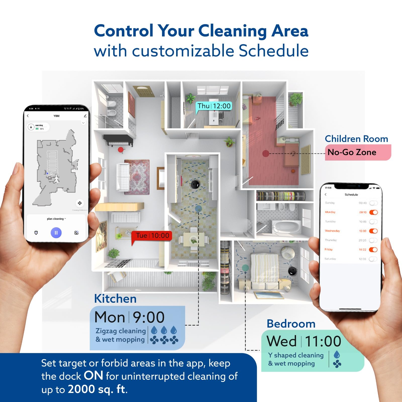 AGARO Imperial Robot Vacuum Cleaner with Mop, 10000Pa Suction, Lidar Navigation, App Control