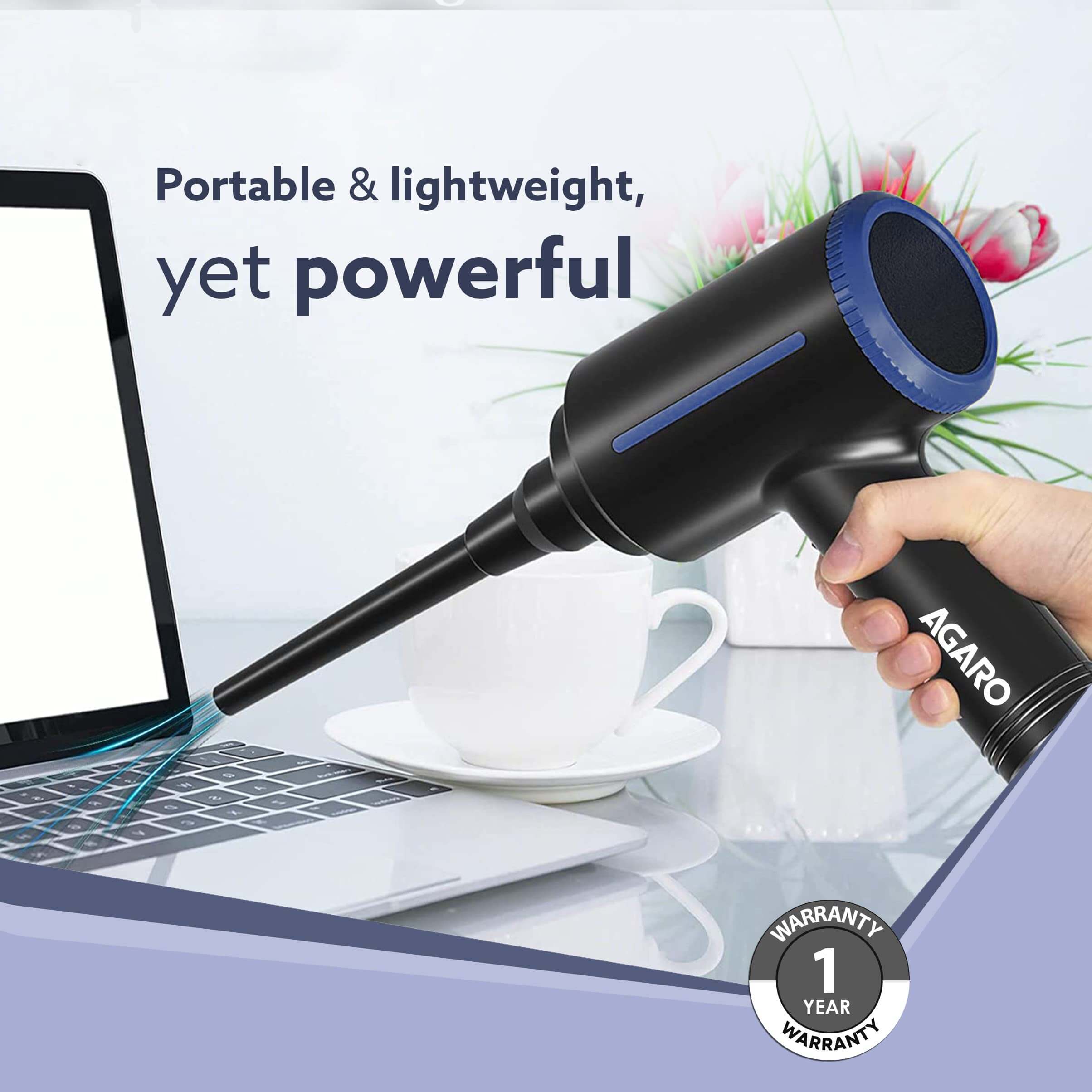 AGARO Compressed Air Duster AD1719 | 48000 RPM | Variable Speed Copper Motor | Electronics & Inflatables Blower
