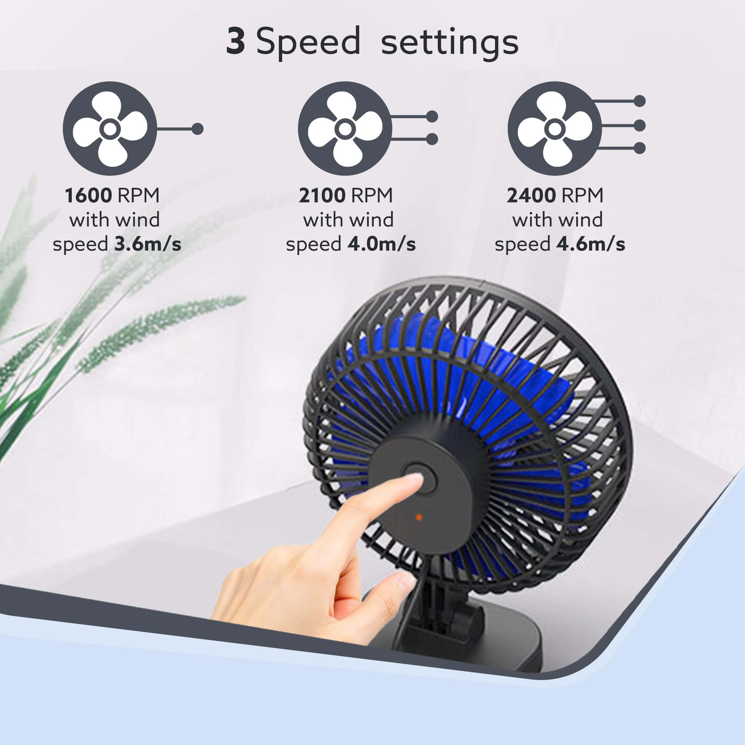 AGARO Breeze 4-Inch USB Desktop Fan with 3 Speed Settings & 40° Tilt Adjustment (Black)
