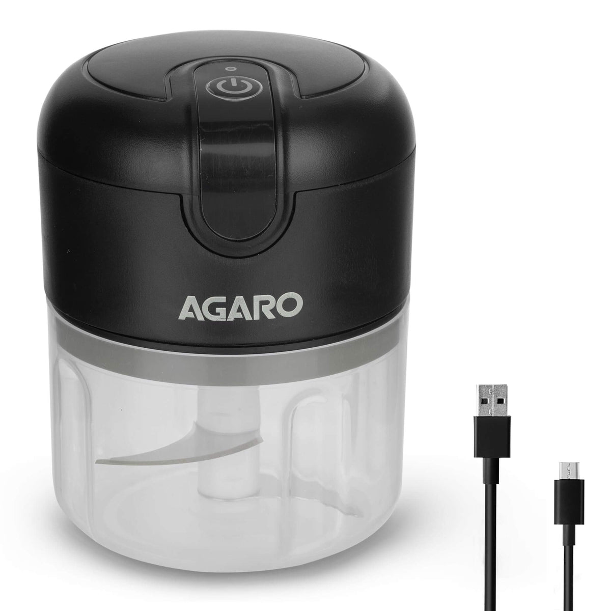 AGARO Elite Rechargeable Mini Electric Chopper | 250ml BPA-Free Food-Grade Bowl | Stainless Steel Blades