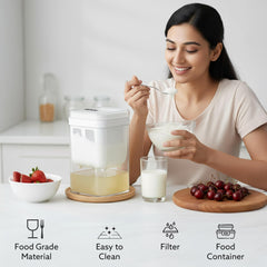 AGARO Greek Yogurt Maker & Curd Strainer, 1100ml BPA-Free Yogurt Strainer with Fine Mesh Filter, Whey Separator for Homemade Greek Yogurt, Curd, Cheese & Dairy