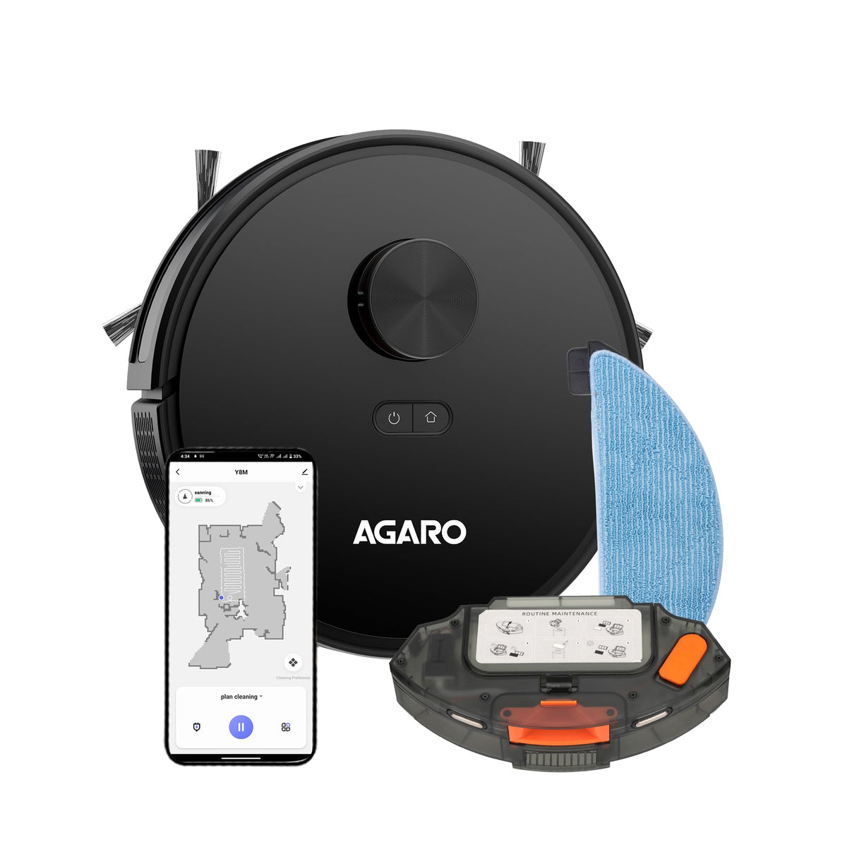 AGARO Imperial Robot Vacuum Cleaner with Mop, 10000Pa Suction, Lidar Navigation, App Control