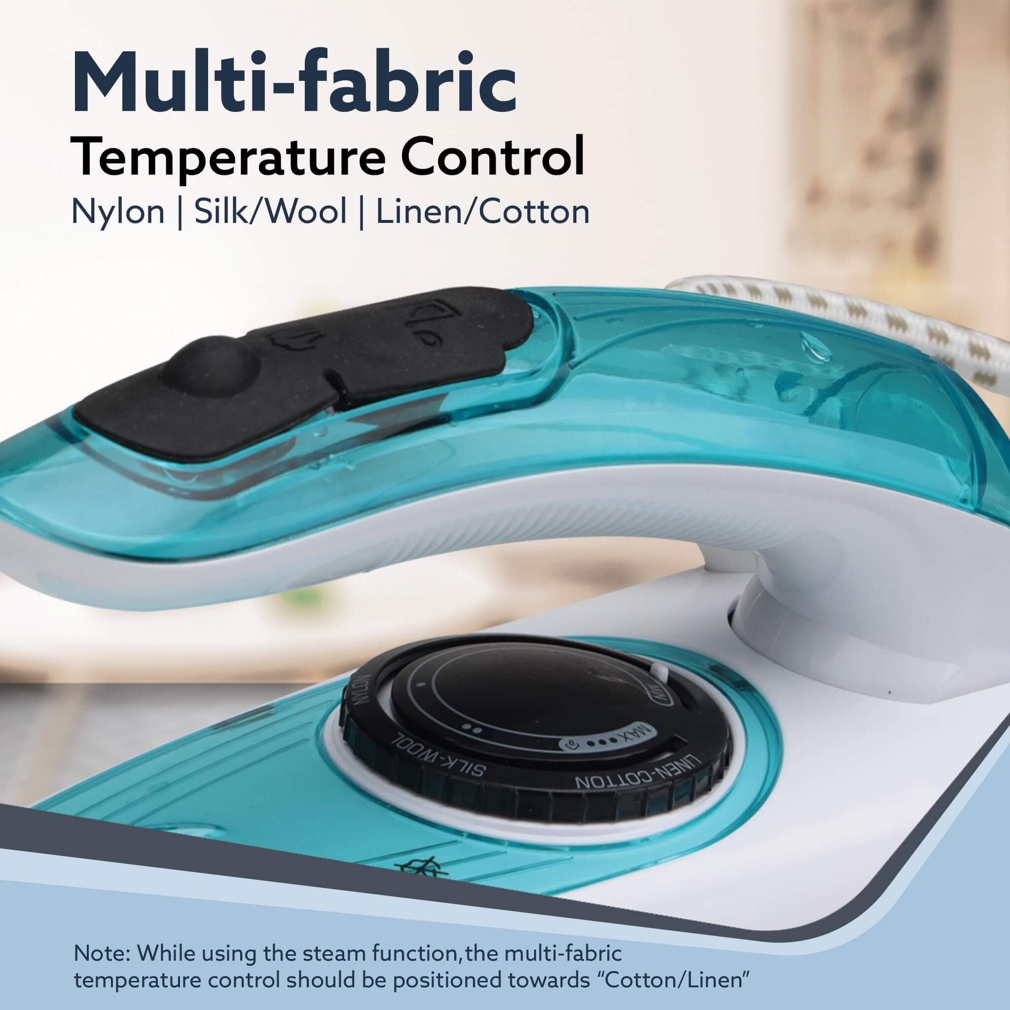 AGARO Primo Travel Steam Iron, 1200W, Compact & Foldable with Ceramic Soleplate