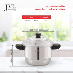 JVL Sambar Idly Maker Triply Base 4 Plates Mini idly Maker