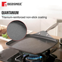 BERGNER Argent Samsara Triply Stainless Steel 27cm Square Multi Tawa