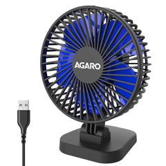 AGARO Breeze 4-Inch USB Desktop Fan with 3 Speed Settings & 40° Tilt Adjustment (Black)