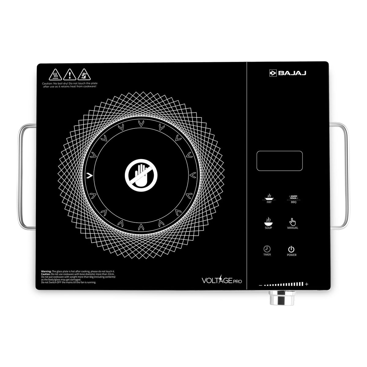 Bajaj IRX 220F Infrared Cooktop 2200W | All Utensils | 11 Power Levels | BBQ Set