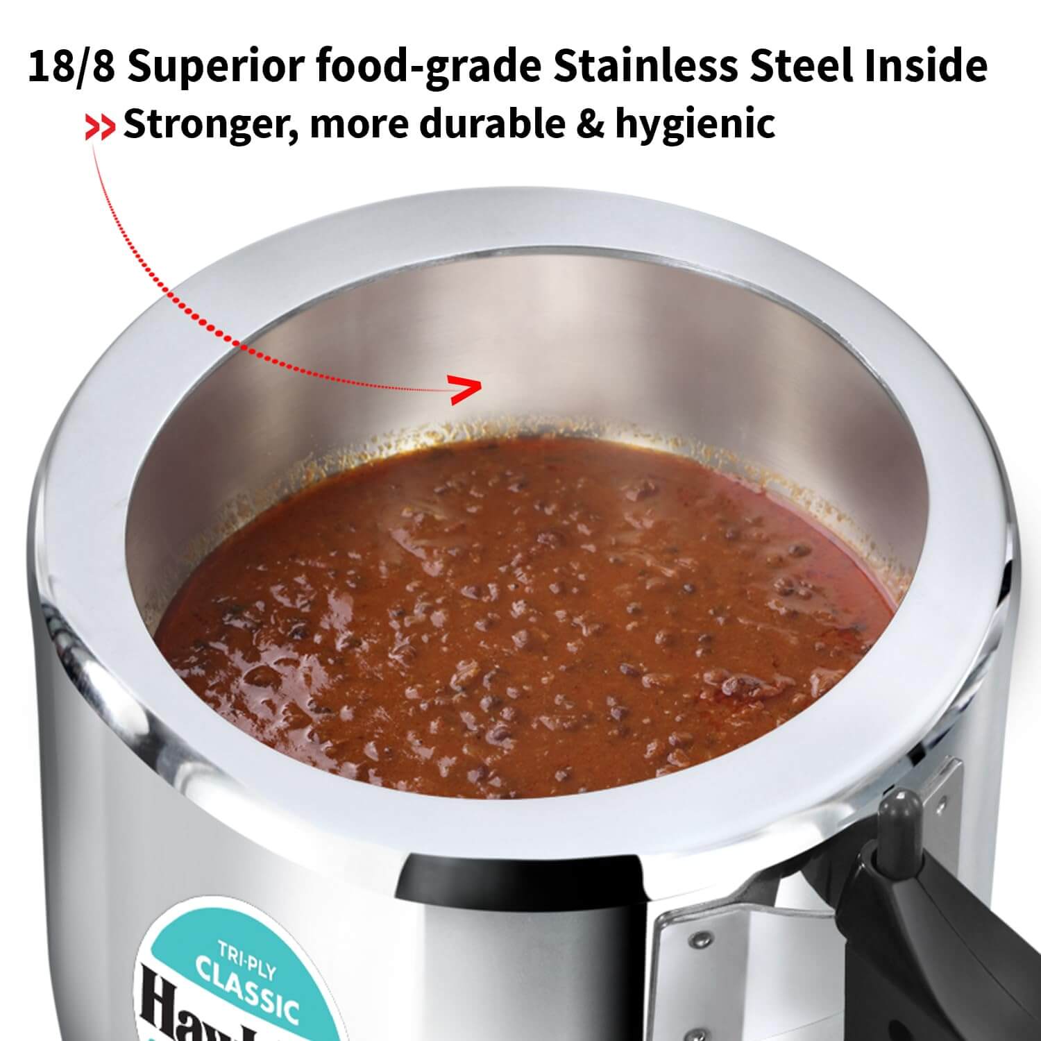 Hawkins Triply Stainless Steel Classic 3L Pressure Cooker (SSTCL3T) – Induction & Gas Compatible, Tall Design