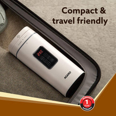 AGARO Delite Portable Electric Kettle, 500 Ml, Adjustable Temperature, Fast Boiling, White