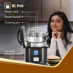 AGARO Imperial 8L Electric Pressure Cooker, 14 Functions, Stainless Steel