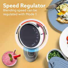AGARO Royal 1500W Hand Blender Set with Chopper & Whisker - 20 Speed Settings with Copper Motor (Black)