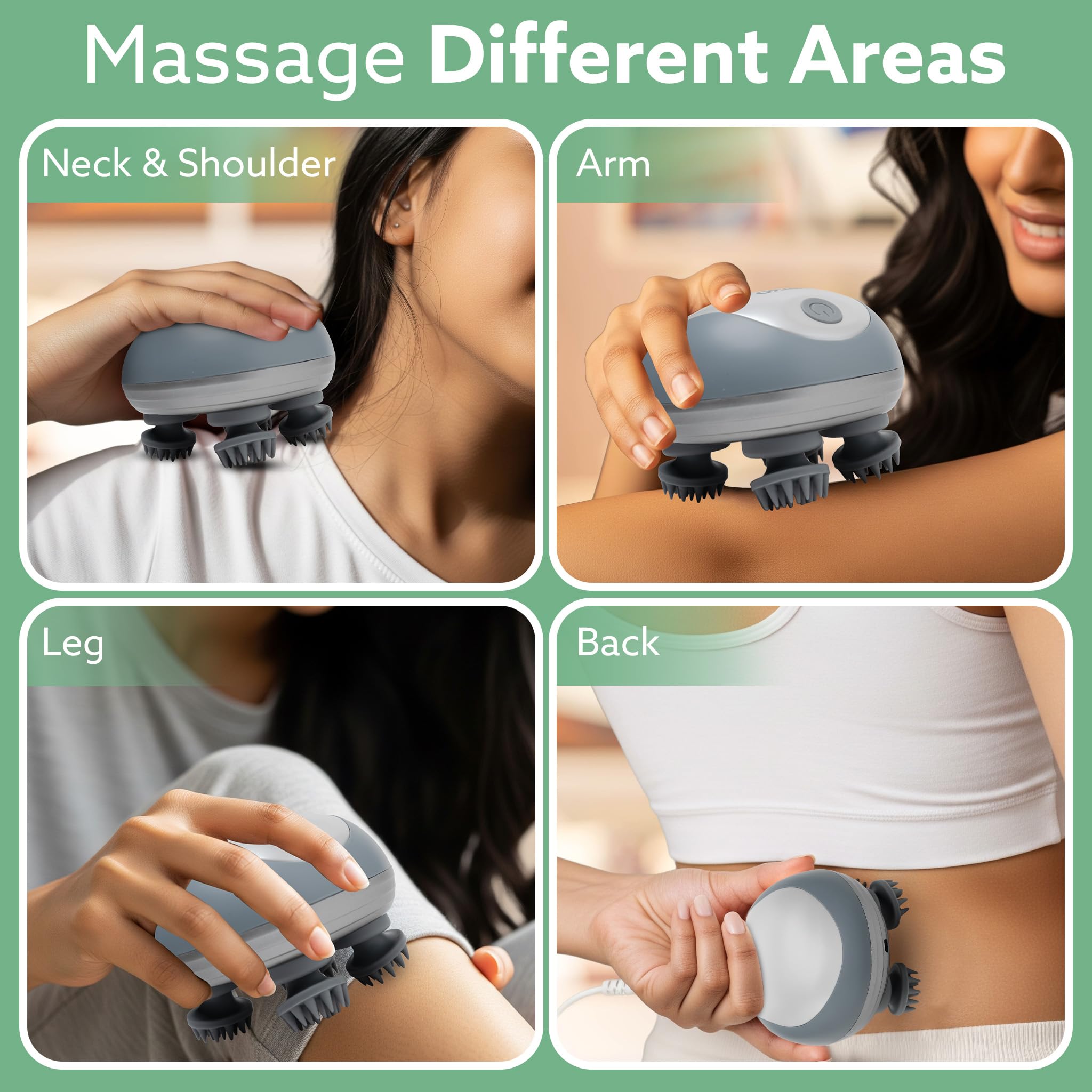 AGARO SM3675 Electric Scalp Massager | Rechargeable Head Massager for Hair Growth & Stress Relief