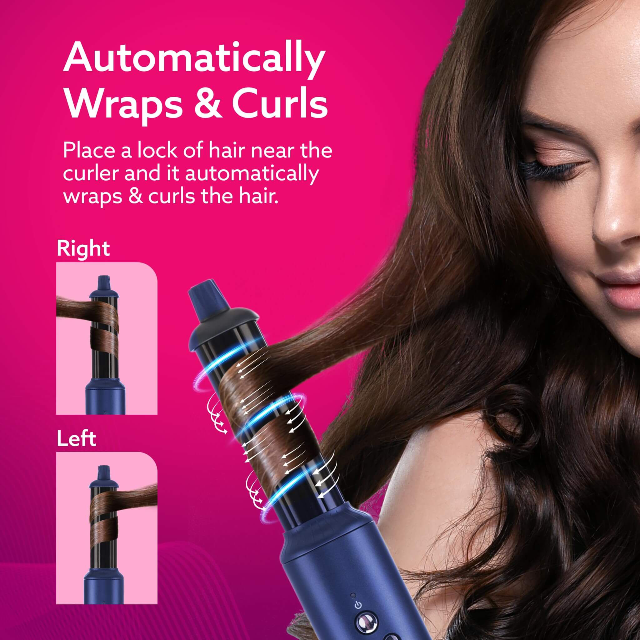 AGARO Imperial 6-in-1 Hair Styler with 1200W Brushless Motor & Ionic Technology - Blue