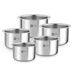 Bergner BE Essentials 5 Pcs Triply Tope Set - Stainless Steel BGIN-6249